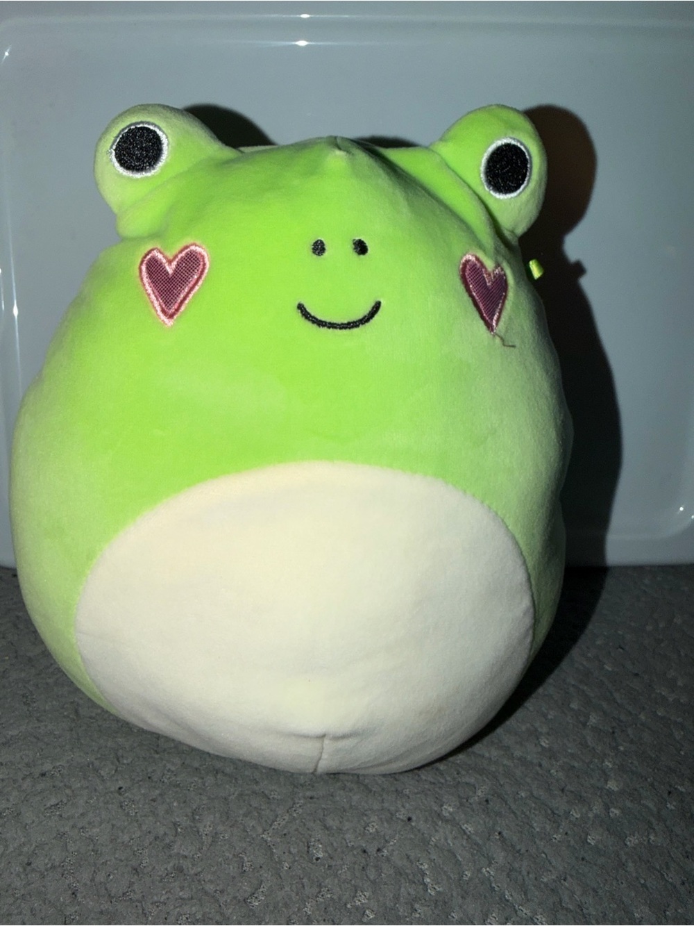 Squishmallows Lime Green Frog Plush with Pink Heart Cheeks